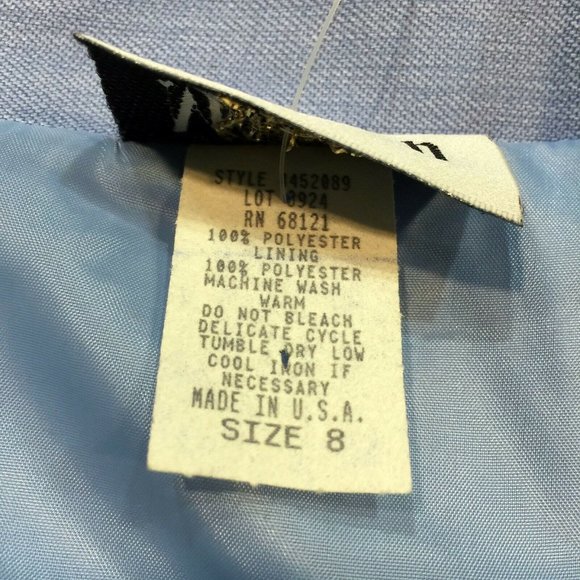 New Vintage Maren Light Blue Pencil Skirt - Fits Like 4/6 - Picture 9 of 11